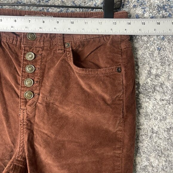 Free People We The Free Corduroy Flare Bell Bottom Pants Orange Red Womens Sz 26 - Picture 2 of 8